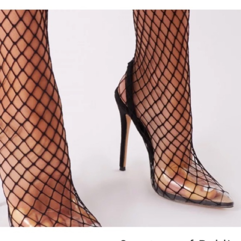 Public desire fishnet heels